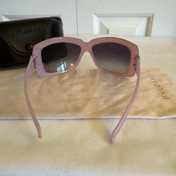 BVLGARI 851-B 791/11 Pink Swarovski Crystals Sunglasses EUC - Picture 3 of 8